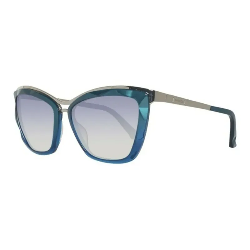 Swarovski Metal Irregular Shape Sunglasses Women's Blue-0