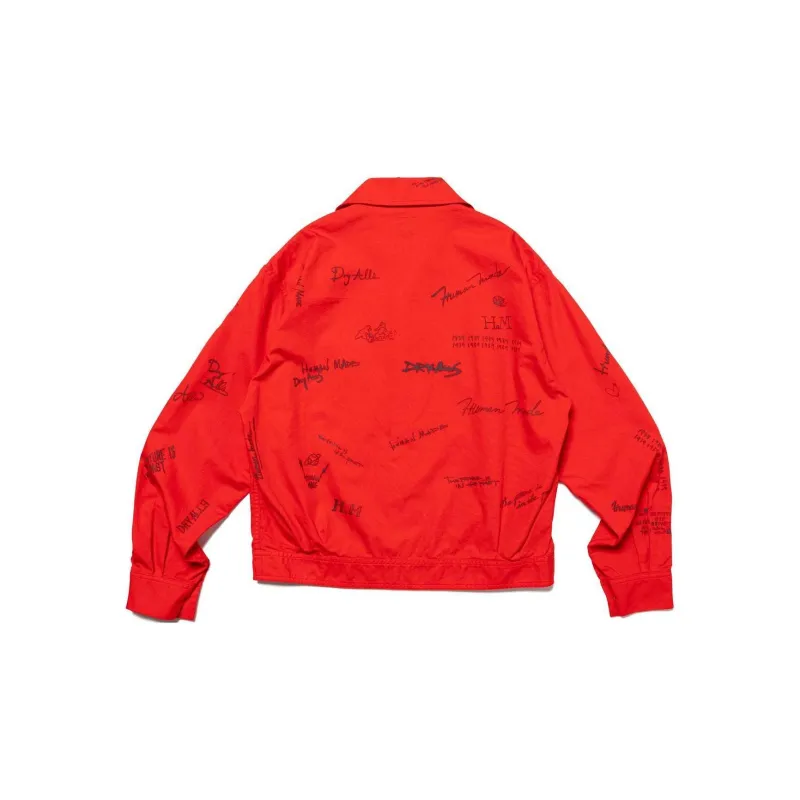 HUMAN MADE Text-print Cotton Shirt Jacket-5