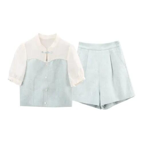 A Paradise For Awakening Casual Suit Women's Blue