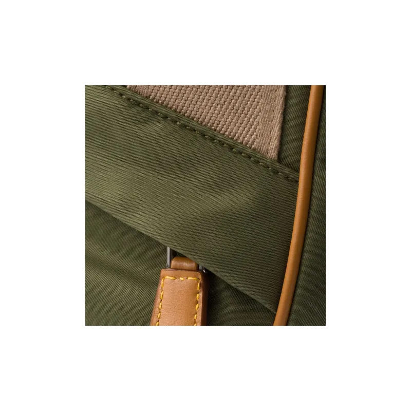 PRADA Leather Handbag Men's Army Green With Caramel Candy-3