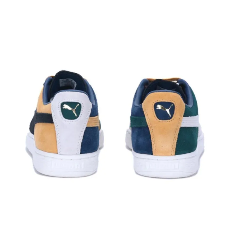 PUMA Suede Iconix 23 Anti Slip Wear Resistant Low Top Skateboard Shoes Men's Blue Black Yellow-3