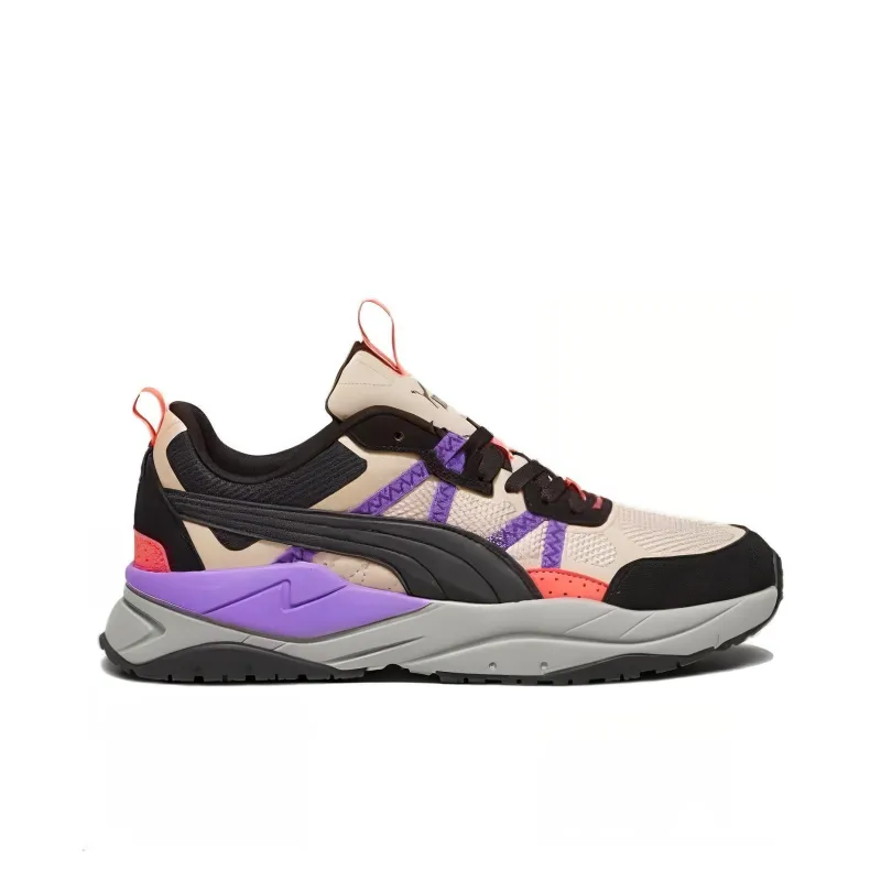 PUMA X RAY Shock Absorbers With Slip Resistant Features Low Top Casual Shoes Unisex Black Purple-1