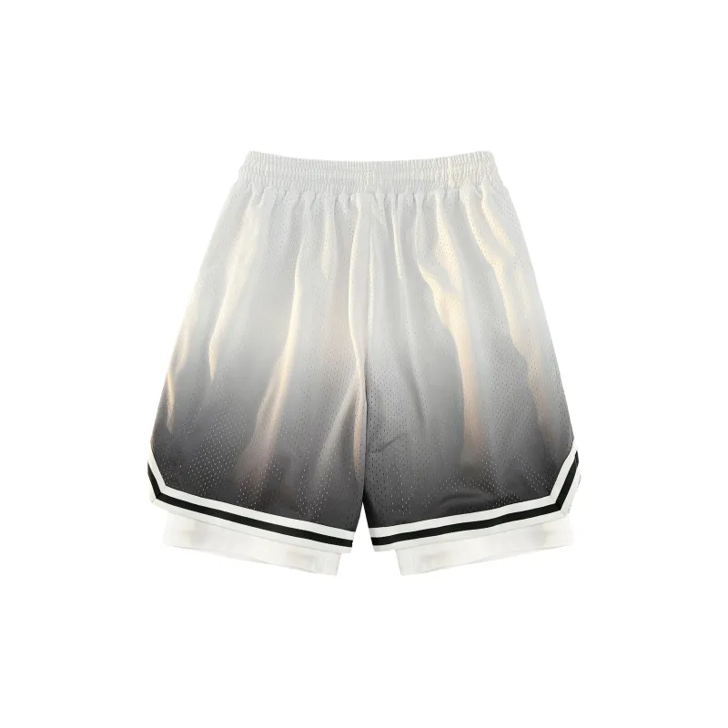 Anywalk Basketball Shorts Unisex Black White Gradient-1