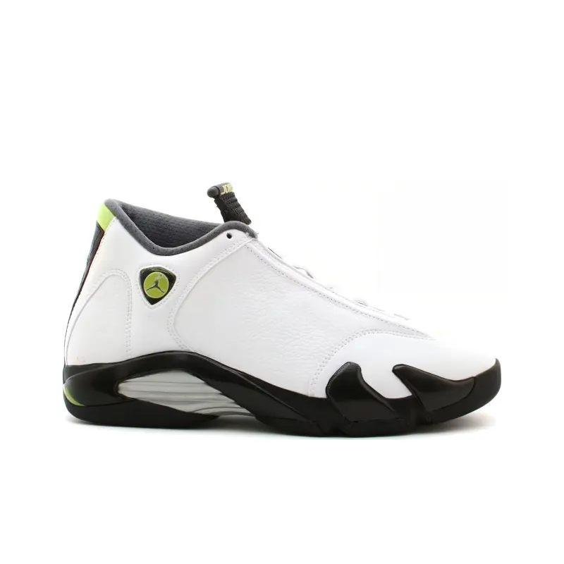 Jordan 14 Retro White Chartreuse-1