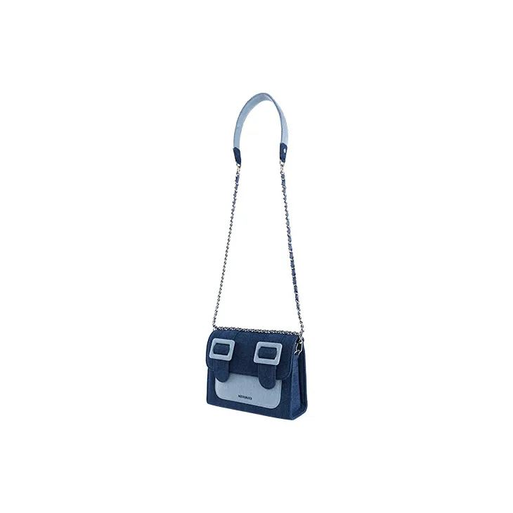MERIMIES Denim Bags Niche Design Sensibility Shoulder Bag Crossbody Bag Medium Size Women's Blue-3