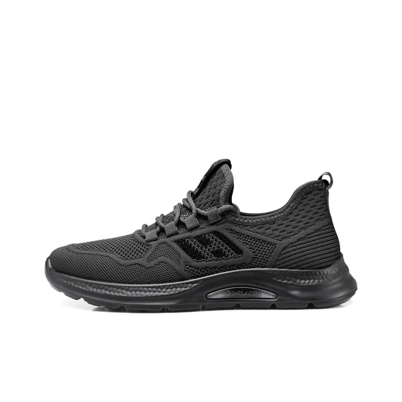 Strongman 3515 Men's Shoes Flyknit Athletic Shoes Men's Versatile Black Shoes Breathable-5