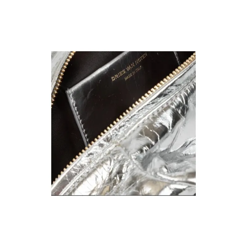 DRIES VAN NOTEN Leather Handbag Small Size Women's Silver-4