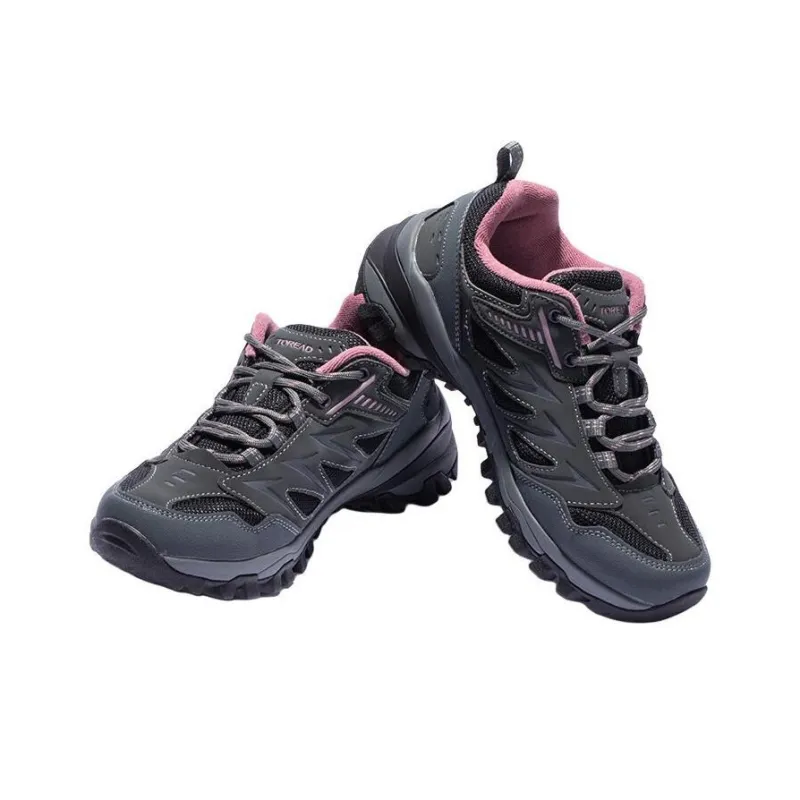 TOREAD Slip Resistant, Abrasion Resistant, Thermal Low Top Hiking Shoes Women's Gray Black Pink-3