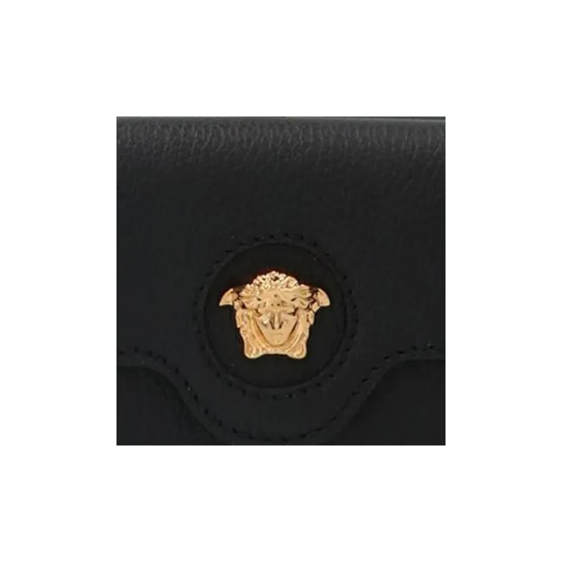 VERSACE La Medusa Leather Wallet Women's Black-7
