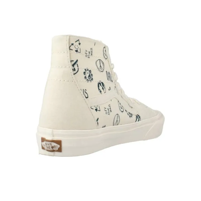 Vans SK8 HI Anti Slip Wear Resistant High Top Skateboard Shoes Unisex White-4