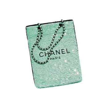 CHANEL Sequins Handbag Shoulder Bag Women's Green & Black
