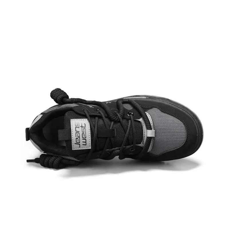 JEANSWEST Puffy Shoes Anti Slip And Wear Resistant Height Increasing Low Top Skateboard Shoes Unisex-1