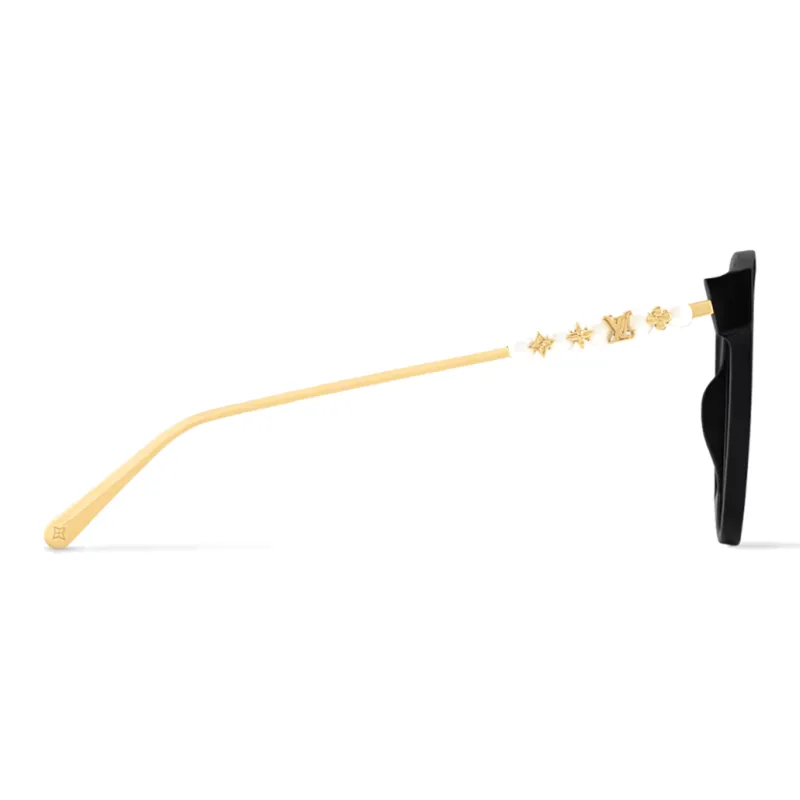 LOUIS VUITTON Acetate Metal Resin Square Sunglasses Women's Black-2