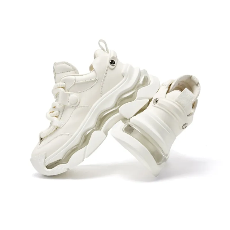 CHERYKALLY Chunky Sneakers Women's Low Top Ecru-3