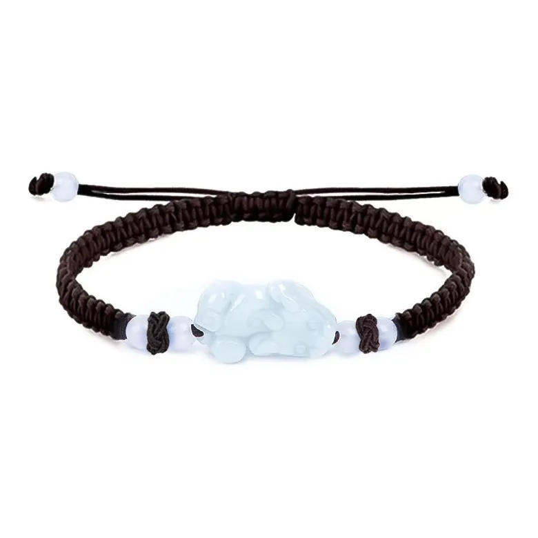 Zhen Hu Pavilion Bean Type Jadeite Bracelets Unisex-1