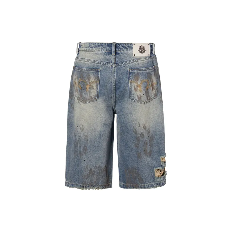 ROCAWEAR Denim Shorts Unisex Light Blue-1