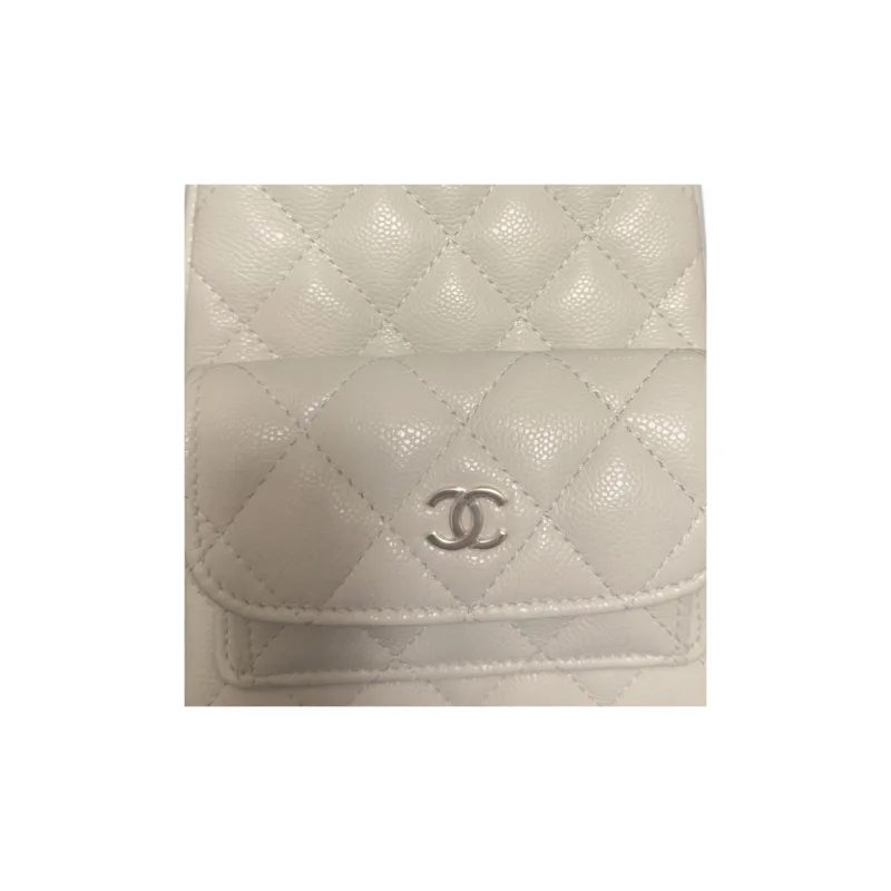 CHANEL Cow Leather Backpack Mini Unisex Light Gray-3