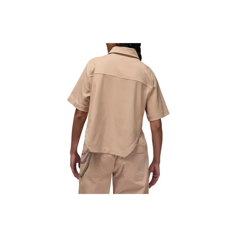 Jordan Women's Woven Crop Top Shirt Women's Brown-1