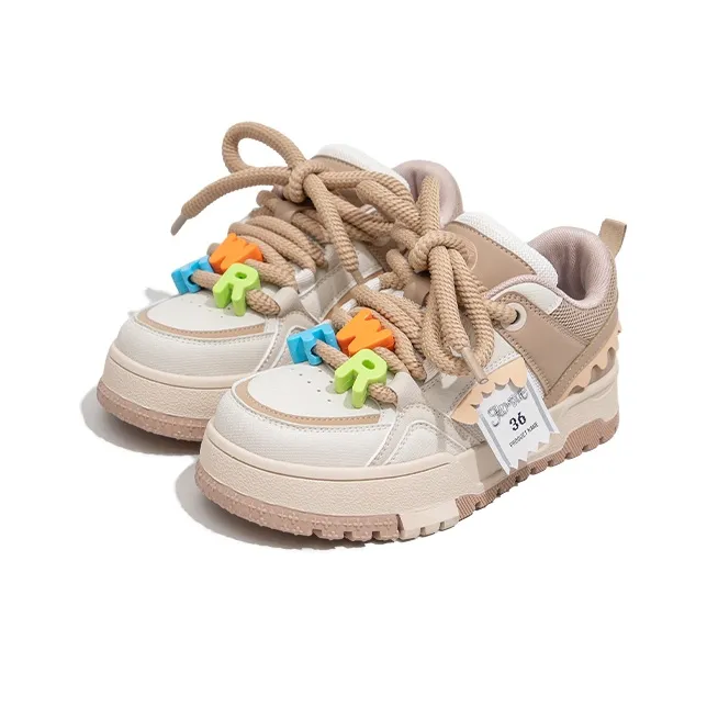 Feiyue Anti Slip Wear Resistant Low Top Skateboard Shoes Women's Beige Khaki-4