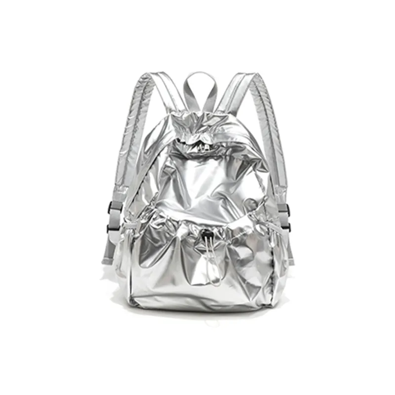 UNITE STAR Nylon Backpack Medium Size Women's Silver/Black-6