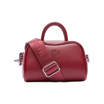 LACOSTE Polyurethane Bonded Cowhide With Polyester One Shoulder Handbag Crossbody Bag Mini Women's Red