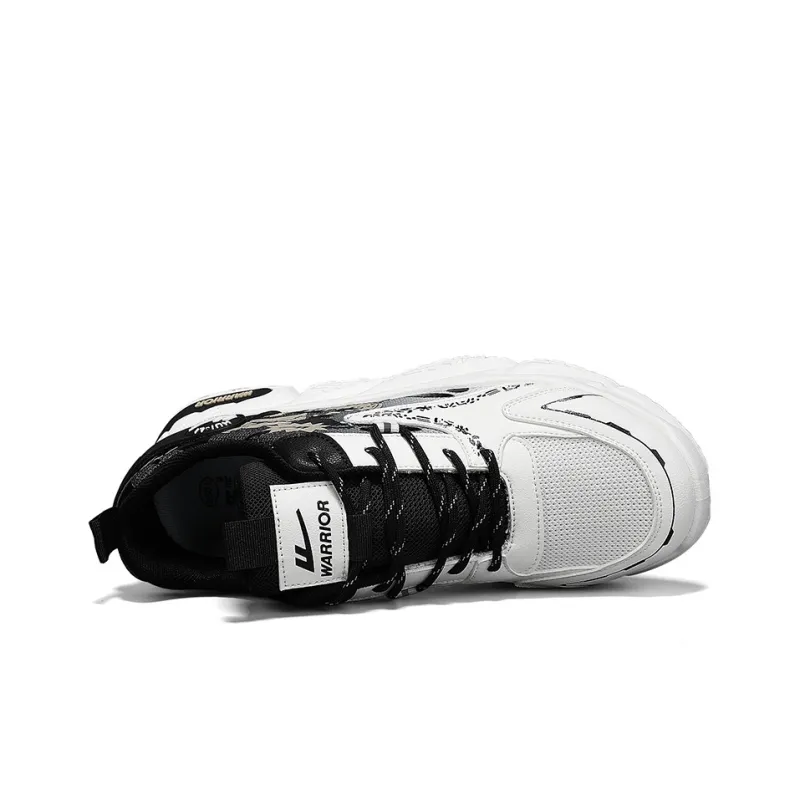 WARRIOR Chunky Sneakers Men Low Top White Black Blue/White Black Purple/White Black-19