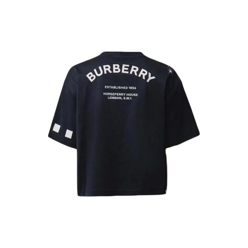 Burberry Cropped Constellation Print T shirt Navy-1