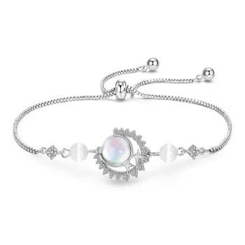 LEONAJ Copper Alloy Zircon Bracelets Women's