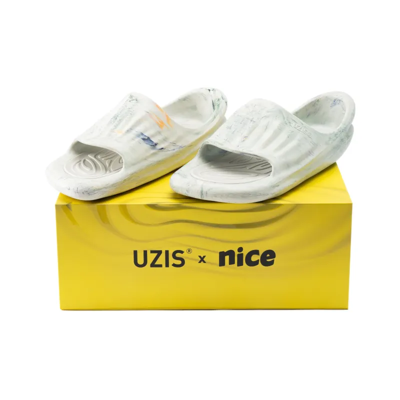 NICE x UZIS Slide Slippers Unisex Moon Soil Gray-3