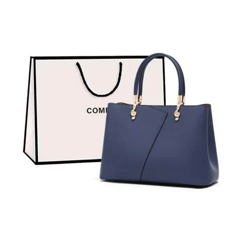 COMELY Cow Leather Patchwork Synthetic Leather Mom Bag Handbag Shoulder Bag Crossbody Bag Regular Women's Blue