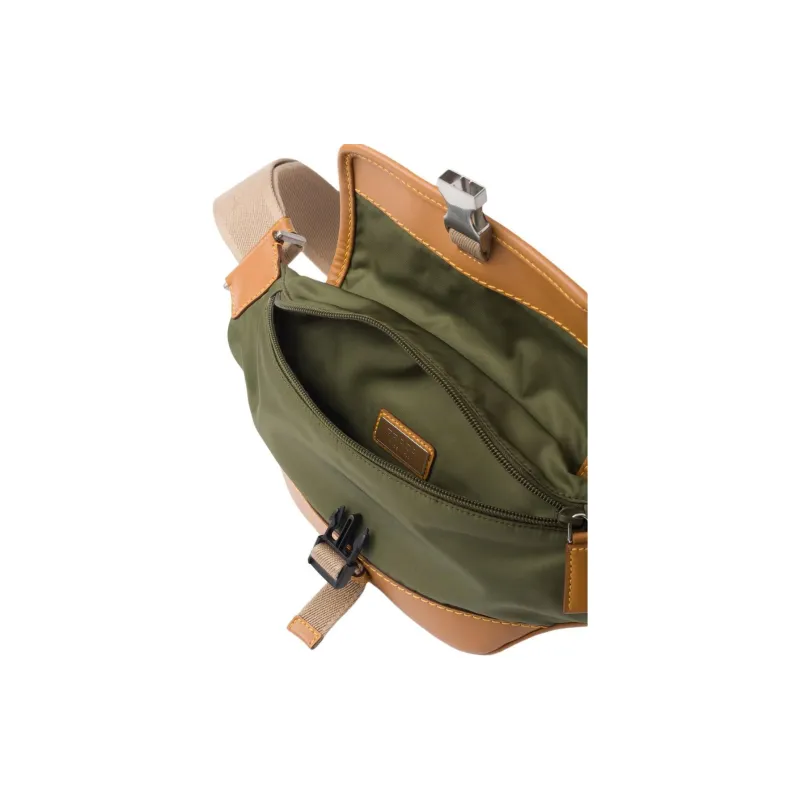 PRADA Leather Shoulder Bags Fanny Pack Men's Army Green With Caramel Candy-3