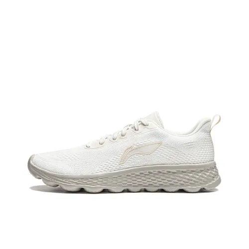 LINING Cloud Motion Running Shoes Men Low-Top Mist White/Beige