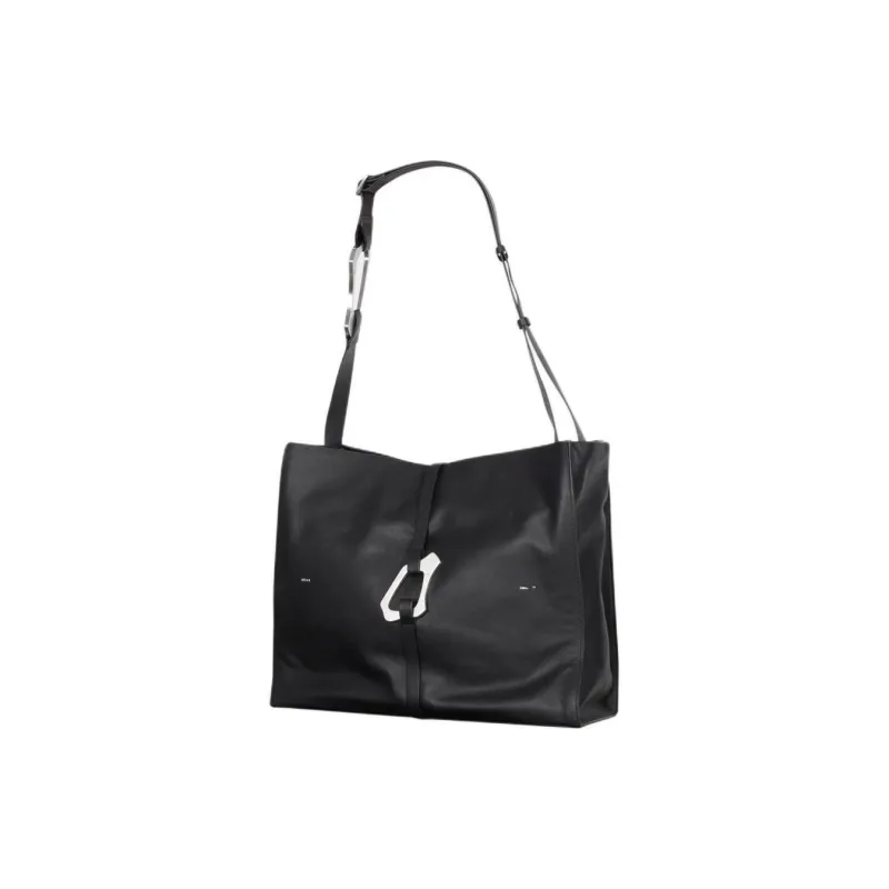 HELIOT EMIL Cow Leather Tote Bag Shopping Bag Shoulder Bag Handbag Unisex Black-0