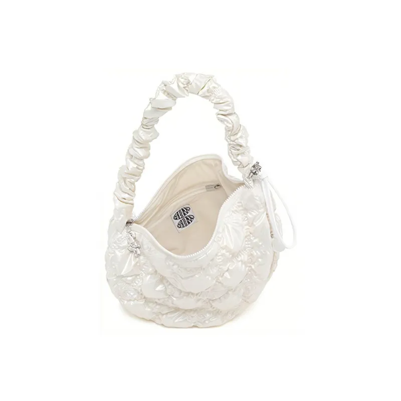 CARLYN Polyester Shoulder Bag, Crossbody Bag, Handbag Regular Women's Pearl White-4