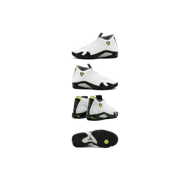 Jordan 14 Retro White Chartreuse-4