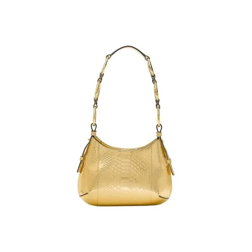MICHAEL KORS Python Textured Leather Handbag Shoulder Bag Women's Gold