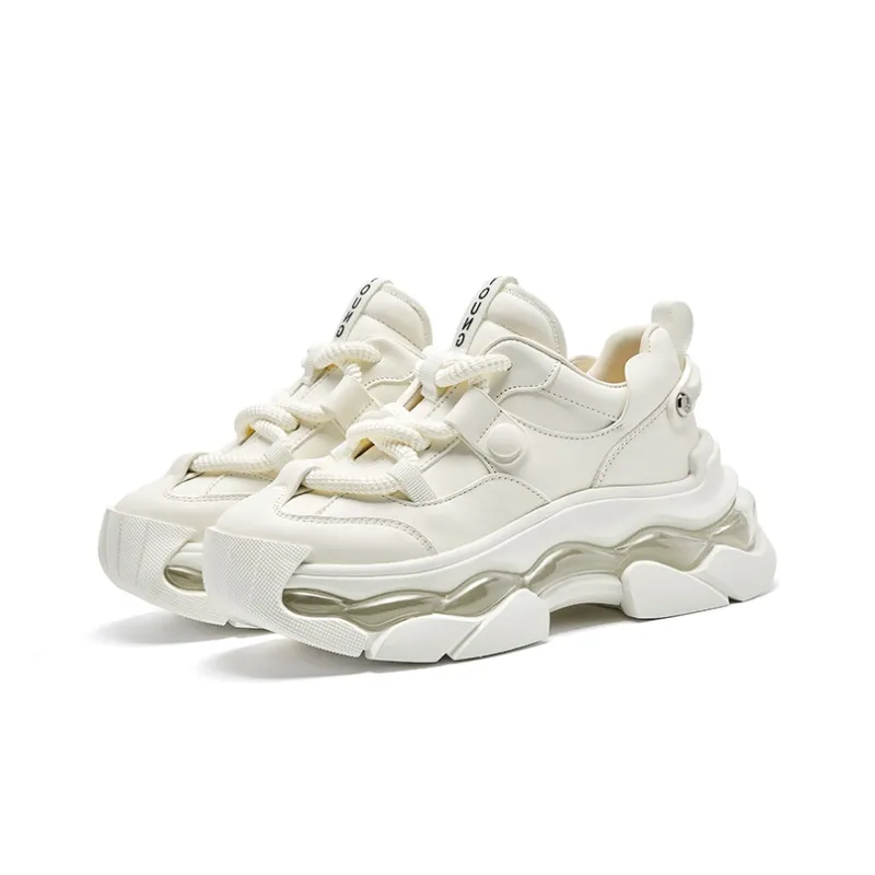 CHERYKALLY Chunky Sneakers Women's Low Top Ecru-1