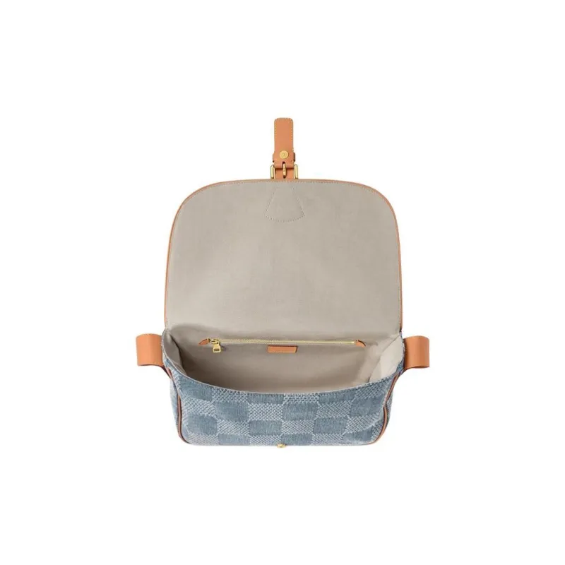LOUIS VUITTON Montsouris Messenger Mm Damier Denim 3D Blue Denim-2
