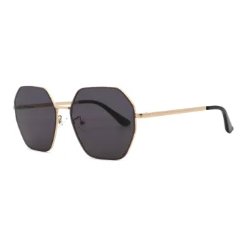 Pair Ponyo Metal Irregular Shape Decorative Sunglasses Unisex Gold