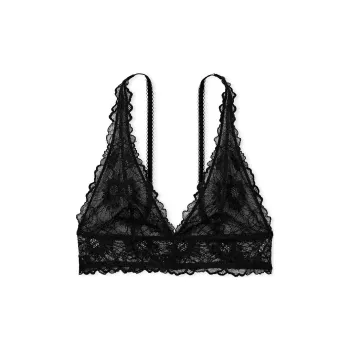 Victoria's Secret PINK/VICTORIA'S SECRET Sexy Tee Lace Triangle Bralette/B Bra Women's Black