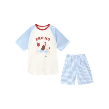GUKOO Summer Pajama Set Men's Pearl White