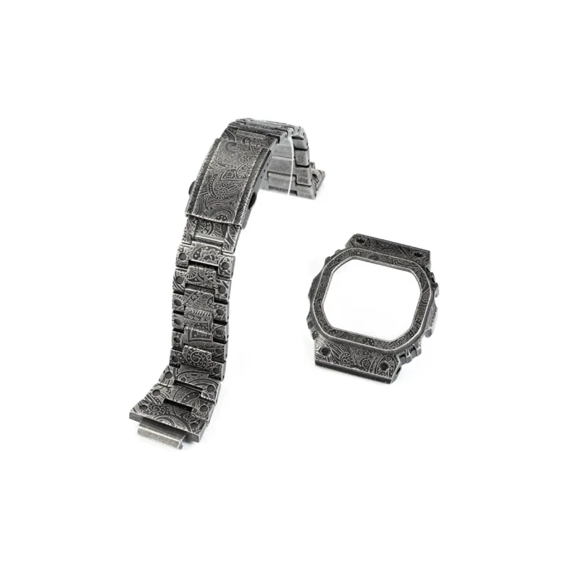 JERALAND Small Block Casio Compatibility Watch Band 24cm Stainless Steel Material-4