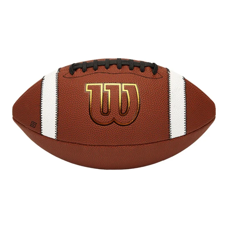 Wilson American Football Rugby PU High Quality Composite Leather Size 9 Ball Vintage Brown-0