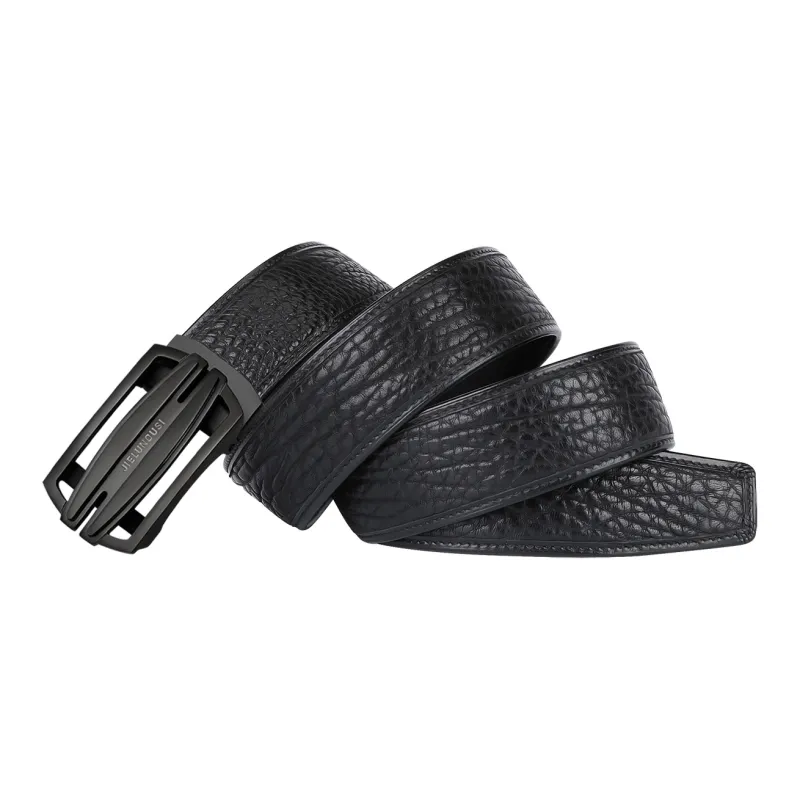 Jaylen Oos Seamless Non Tailored Wild Cow Leather Textured Top Grain Cow Leather Leather Belts Men's Width  3.5cm-4