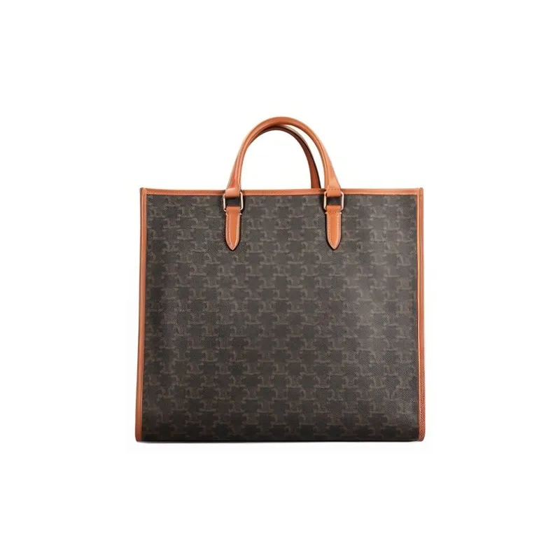 CELINE Canvas With Leather Canvas Bag Tote Bag Shopping Bag Shoulder Bag Crossbody Bag Handbag Regular Women's Brown-2