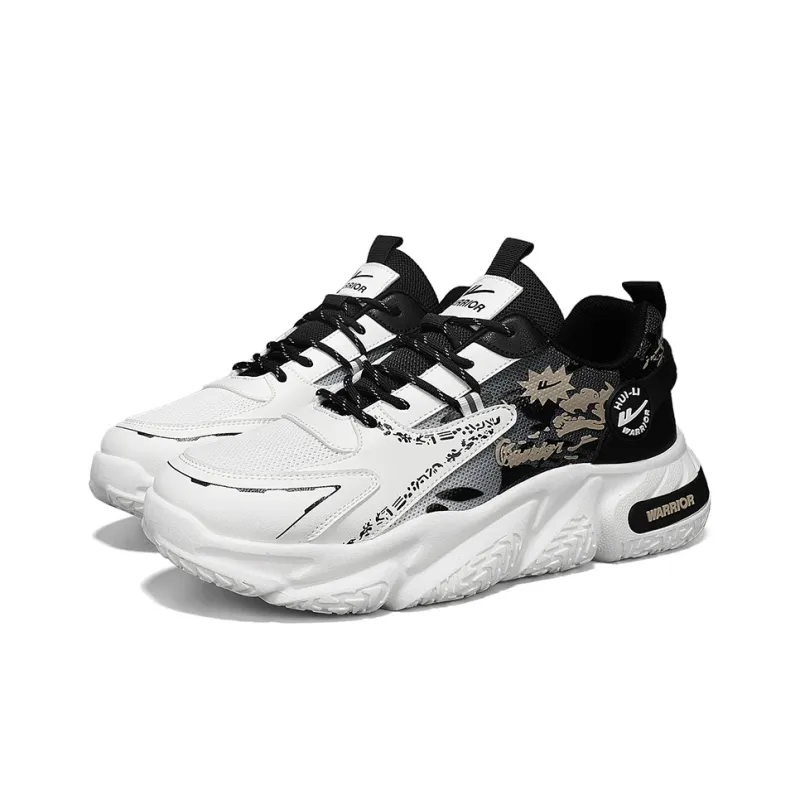 WARRIOR Chunky Sneakers Men Low Top White Black Blue/White Black Purple/White Black-18