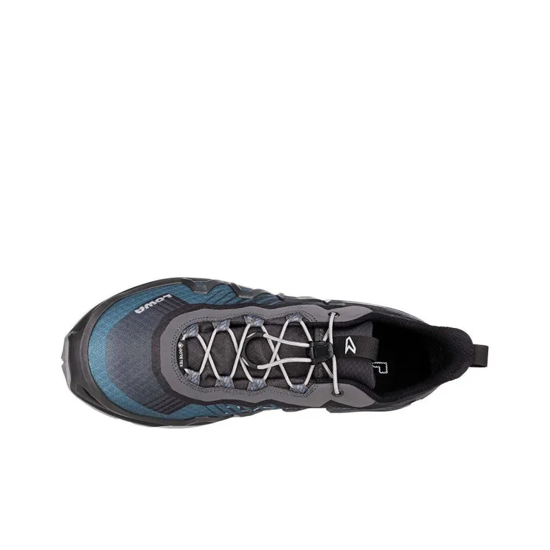 Lowa Merger GTX Lo Cushioning, Slip Resistant, Abrasion Resistant, Breathable Low Top Outdoor Shoes Men's Black Blue-2