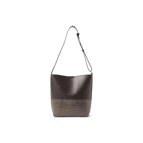 Beams Synthetic Leather Handbag Shoulder Bag Women's Gray/White