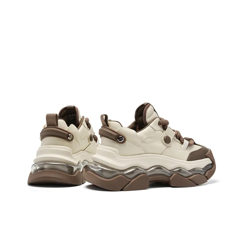 CHERYKALLY Chunky Sneakers Women's Low Top Ecru-11