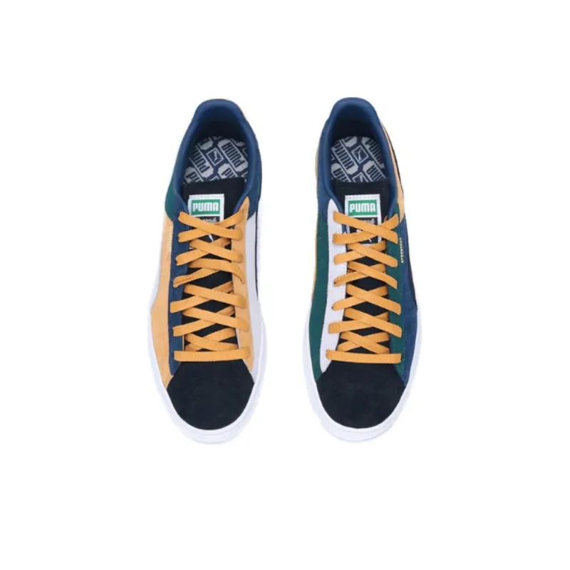 PUMA Suede Iconix 23 Anti Slip Wear Resistant Low Top Skateboard Shoes Men's Blue Black Yellow-2